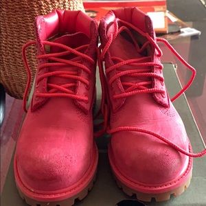 Pink Timberland boots